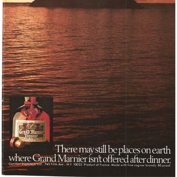 Grand Marnier Liqueur Desert Island 1980s Vintage Print Ad 9 inch Tall - Picture 3 of 4